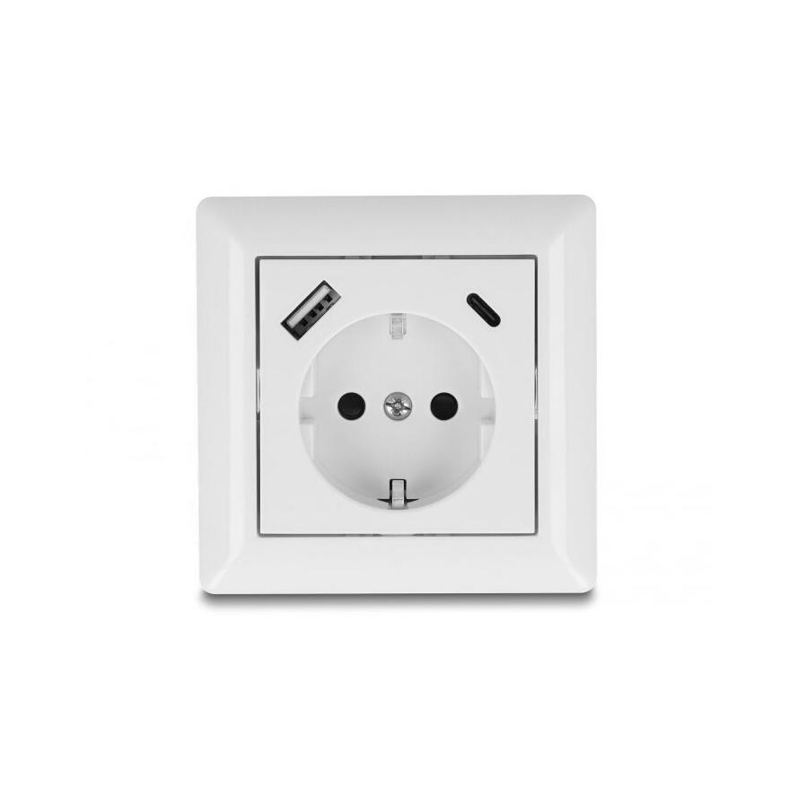 Delock vstavaná zásuvka s 2 USB portami 1x USB Type