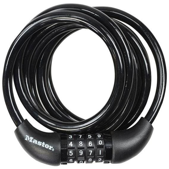 Master Lock 8221EURDPRO Master Lock Kombinációs kerékpár spirálzár, 1,8 m