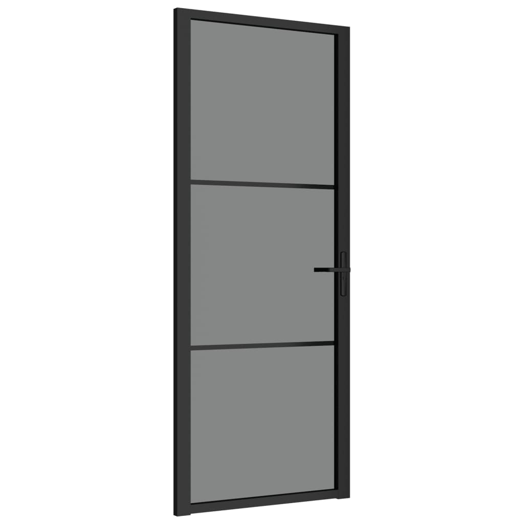 fekete ESG üveg és alumínium beltéri ajtó 83 x 201,5 cm (350561)