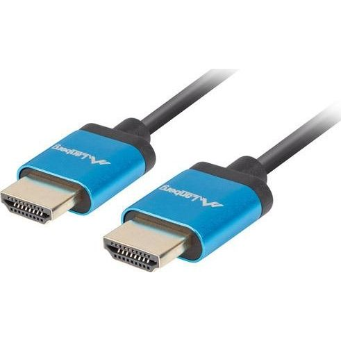 Кабел Lanberg, HDMI M/M V2.0, 4K, 1 м, Черен/Син