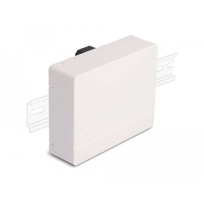 Delock 4 x SC Simplex vagy LC Duplex optikai rostkapcsoló doboz DIN sínhez fehér (87141) (87141)