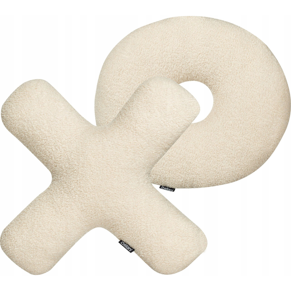 Conjunto De 2 Cojines Afelpado Letras Xo Tela Almohadas Textil Decoración Beige Hesperis - Beige