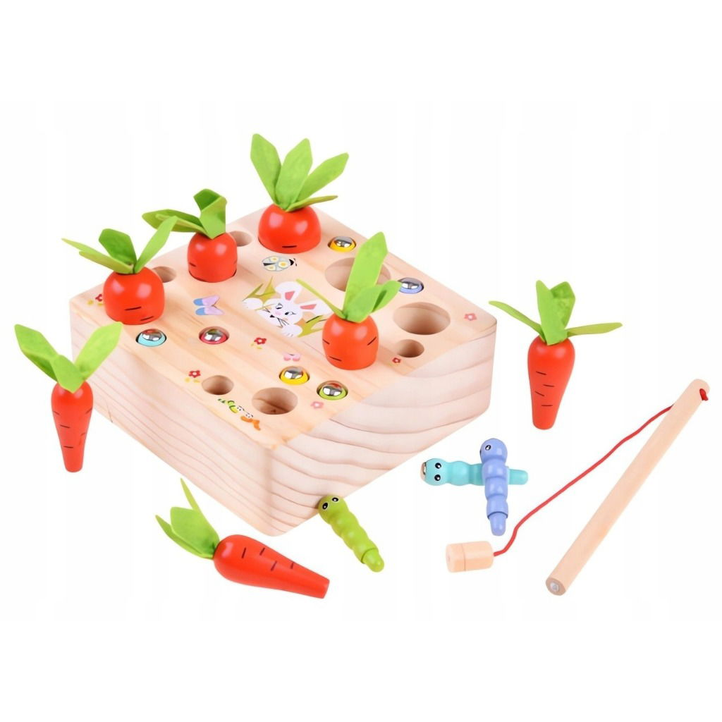 Kruzzel 24745 Wooden game carrots and worms (24745)