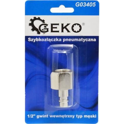  Geko SZYBKOZŁĄCZKA PNEUMATYCZNA TYP MĘSKI 1/2" GWINT WEWNĘTRZNY (BLISTER) (10/100) G03405 GEKO
