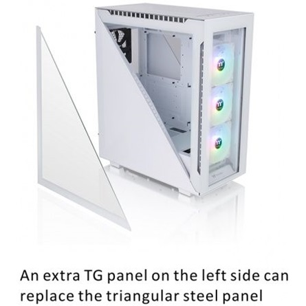 Компютърна кутия Thermaltake Divider 500 Tempered Glass aRGB, Mid-Tower, Без захранващ блок, ATX, White