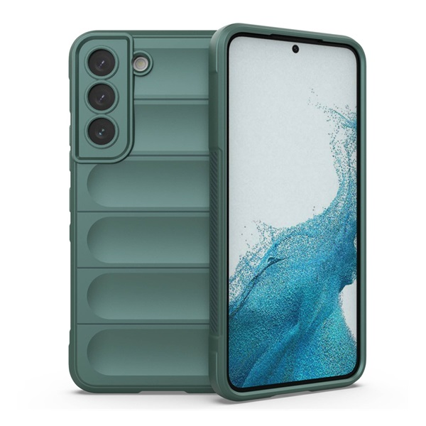 Szilikon telefonvédő (ütésállóság, kameravédő, 3D) SÖTÉTZÖLD Samsung Galaxy S22 (SM-S901) "Gigapack csomagolás" (GP-134408)
