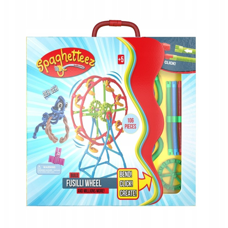 CLICS TOYS Spaghetteez Fusilli Wheel építőjáték készlet 106 darabos (102008-6)