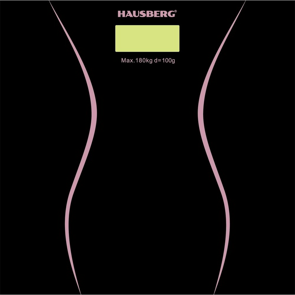 Hausberg HB-6003NG Digitális személymérleg Max 180kg - Fekete (HB-6003NG)