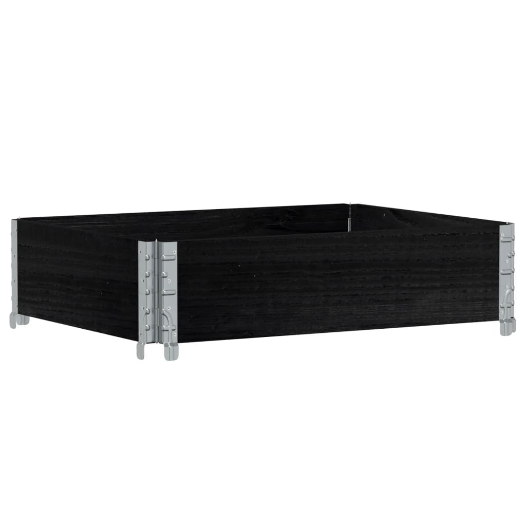 fekete tömör fenyőfa kerti növénytartó 80 x 60 cm (3295836)