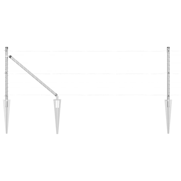Kerítoszlopok 13 pcs Ezüst Ø32mm 160 cm Horganyzott acél