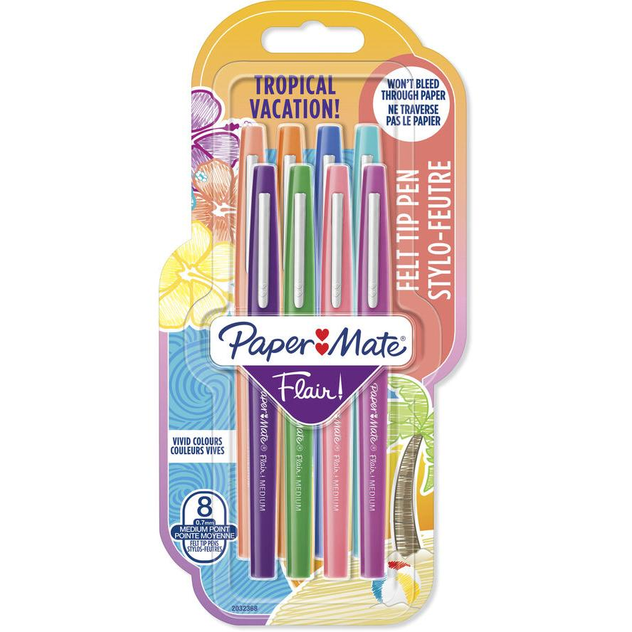 Paper Mate Tropical Vacation Filctoll készlet 0.7 mm - Vegyes színek (8db / csomag) (2032368)
