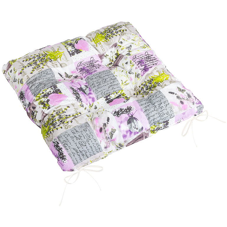 BELLATEX Adéla Seat cushion 41/243 quilted 40 × 40 cm patchwork lilac (12456)