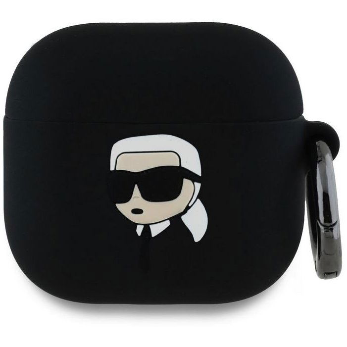 Karl Lagerfeld 3D Logo NFT Karl Head AirPods 4 tok - szilikon, Black (KLA4RUNIKK)