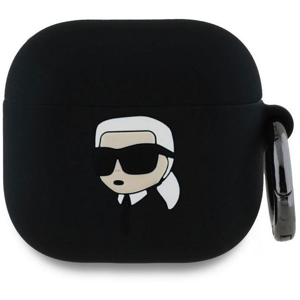 Karl Lagerfeld 3D Logo NFT Karl Head AirPods 4 tok - szilikon, Black