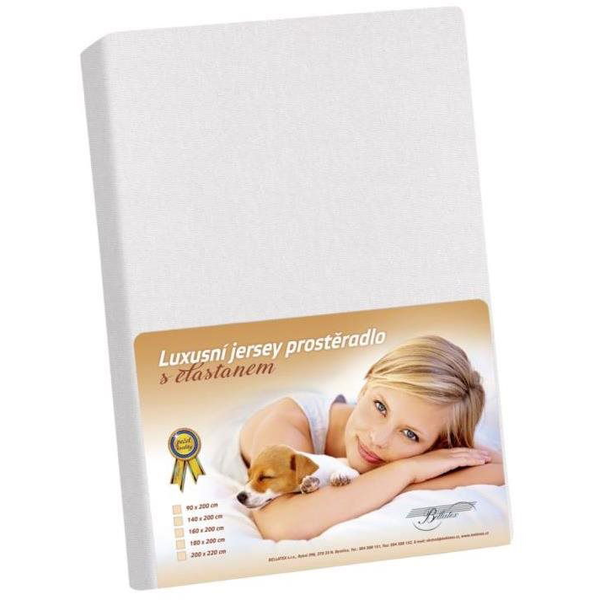 Bellatex Jersey lepedő elasztánnal, 120×200 cm, fehér
