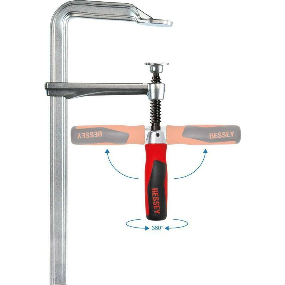 Teljesen acél csavaros gyorsszorító Bessey GZ25KG Szorítási szélesség (max.):250 mm Visszavonás:120 mm (GZ25KG)
