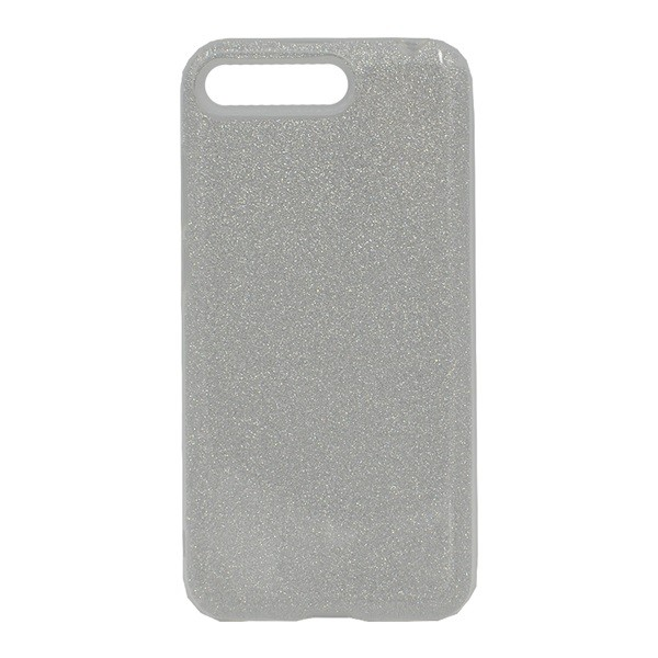 Szilikon telefonvédő (műanyag belső, csillogó hátlap) EZÜST [Huawei Y6 (2018)] (5996457800384)