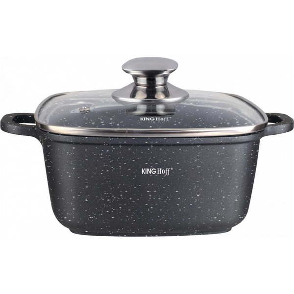 KVADRATNI LONEC Z OBLOGO MARMOR. 5,5 L 26 CM KINGHOFF KH-1604