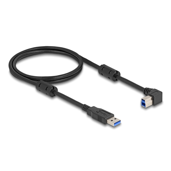 Delock USB 5 Gbps kábel A-típusú apa - B-típusú apa 90  jobbra hajlítva 1 m (81108)