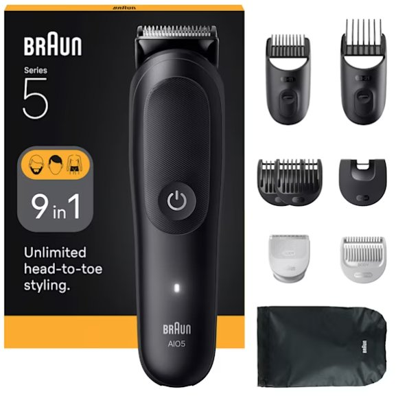 Braun AIO5540 skæg- og hårtrimmer Sort 14 Lithium-Ion (Li-Ion)
