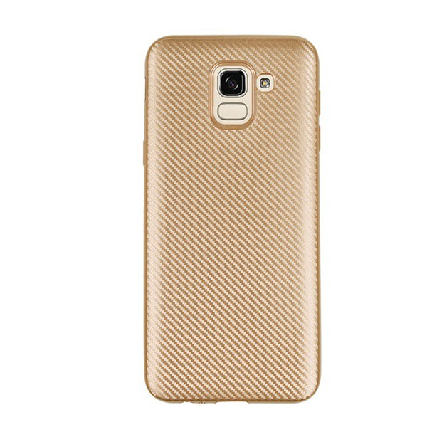 Szilikon telefonvédő (karbon minta) ARANY [Samsung Galaxy J6 (2018) SM-J600F]