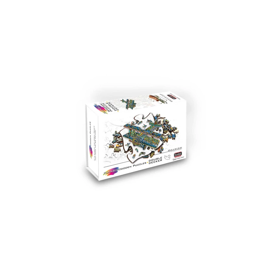 Eureka Kétfedelü repülőgép 112 darabos Fa puzzle (EUR34664)