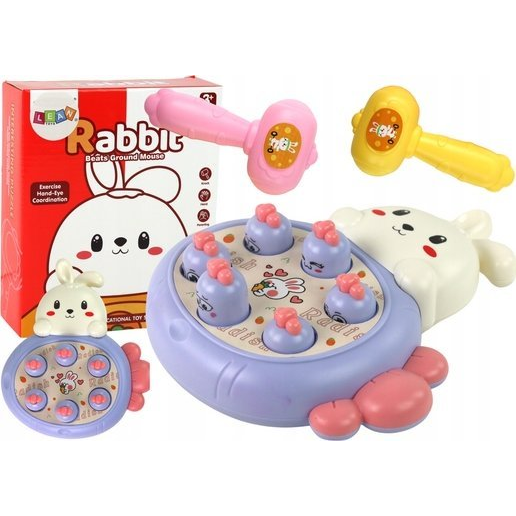 Lean Toys Whac-A-Mole Purple Whac-A-Mole Arcade Sárgarépa-Zúzó Nyúl Játék