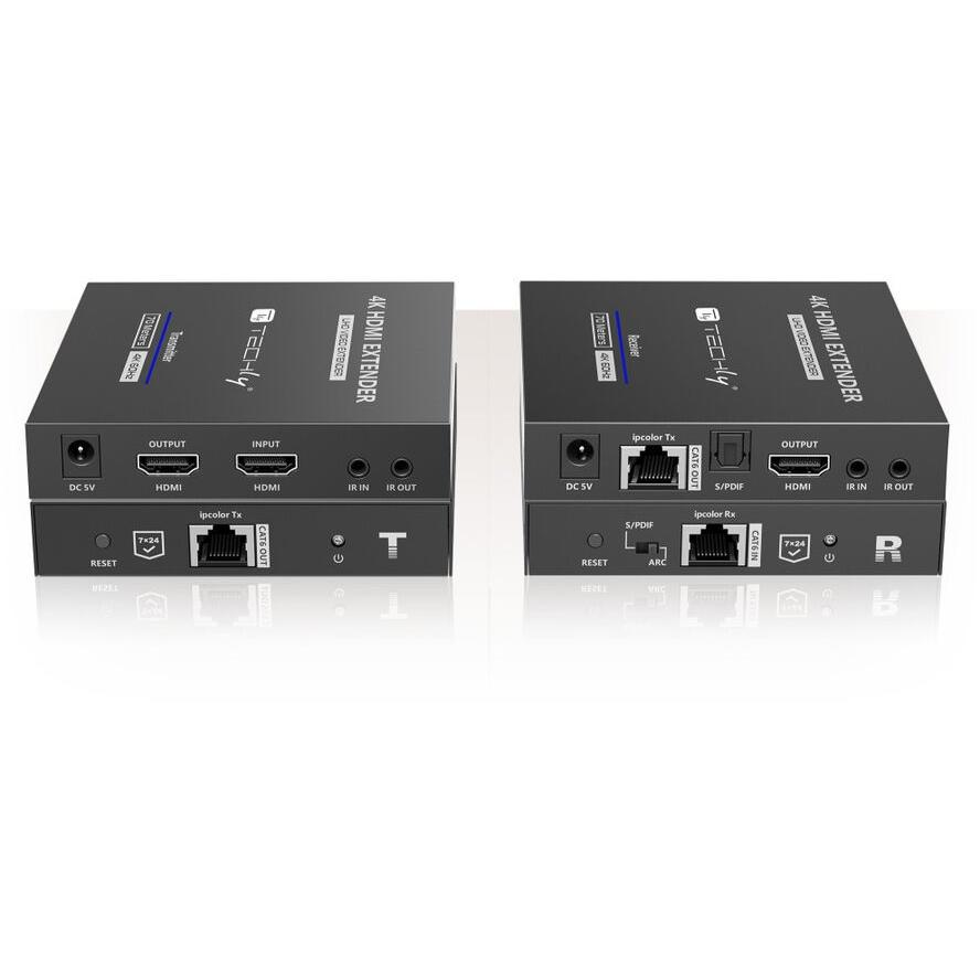 Techly IDATA-EXT-676 AV adó- és vevőegység Fekete (IDATA-EXT-676)