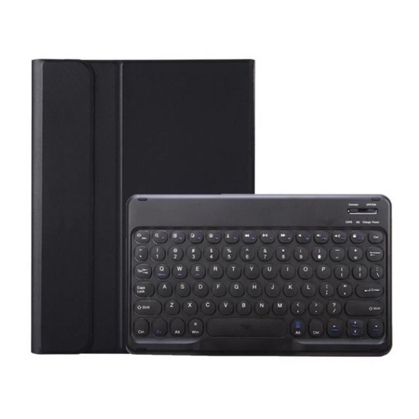 Gigapack tok álló, bőr hatású (FLIP, bluetooth billentyűzet, asztali tartó, QWERTY, angol nyelvű, ceruza tartó) fekete [Samsung Galaxy Tab A9 Plus 5G]