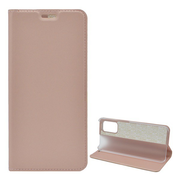 Tok álló, bőr hatású (FLIP, oldalra nyíló, asztali tartó funkció) ROZÉARANY 2 [Samsung Galaxy A32 5G (SM-A326)]