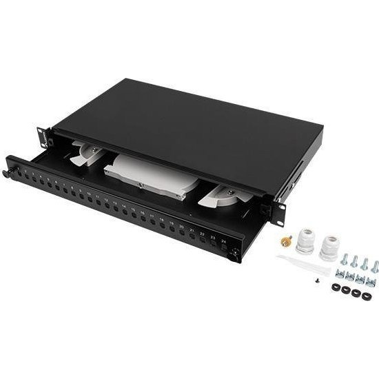 Lanberg 24xst / 24xfc D-hole Rack 19" 1u Fiber Optic Distribution Frame Black + Accessories