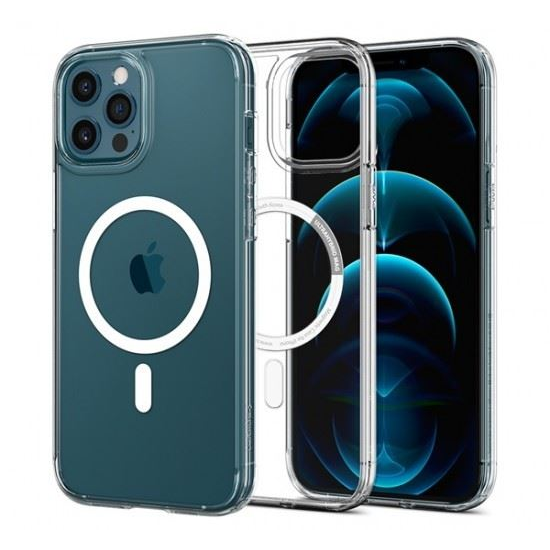 Spigen Ultra Hybrid Mag Apple iPhone 12/12 Pro Crystal Clear Magsafe tok, átlátszó (ACS02625) (ACS02625)