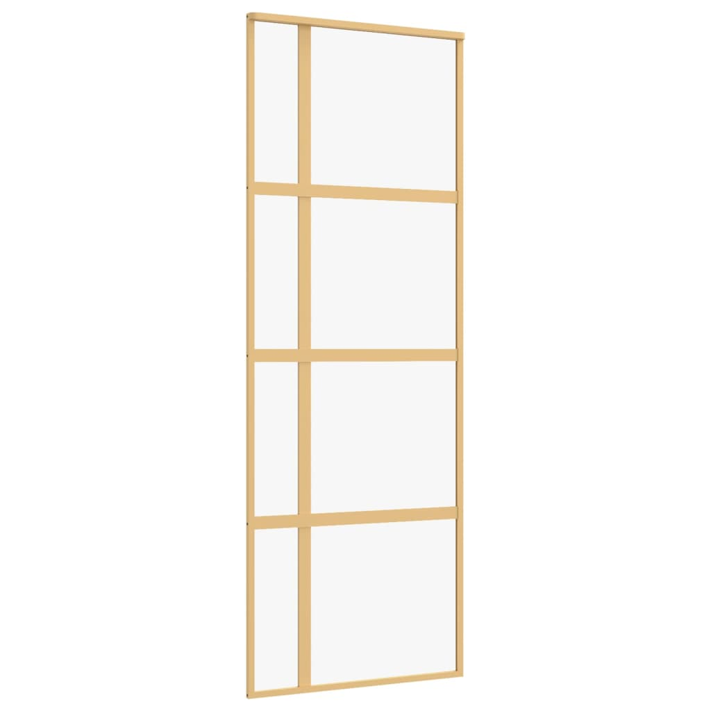 aranyszínű átlátszó ESG üveg és alumínium tolóajtó 76 x 205 cm (155190)