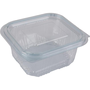 Ételtároló doboz, egybefedeles, műanyag, szögletes, 250 ml, 100 db, "Party", víztiszta (KHMU290)
