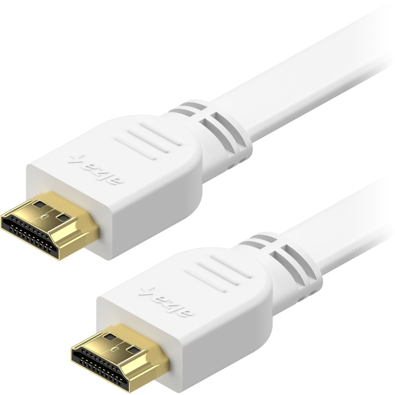 AlzaPower Flat HDMI 1.4 High Speed 4K, 1m - fehér (APW-CBHD14F010W)