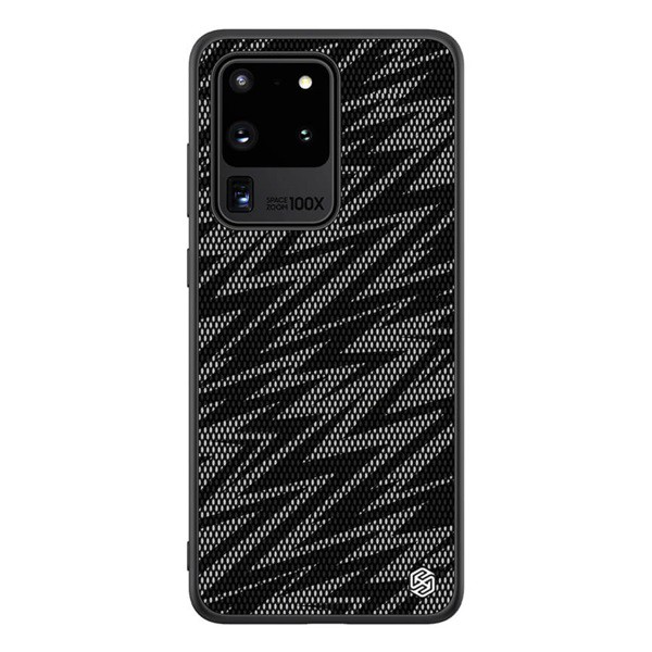 NILLKIN TWINKLE szilikon telefonvédő (közepesen ütésálló, műanyag hátlap, környezetbarát, csillogó) FEKETE [Samsung Galaxy S20 Ultra 5G (SM-G988B)] (5996457941278)