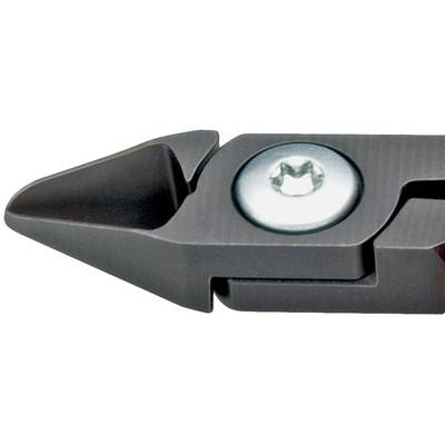 Диагонални клещи за електроника, покафеняла повърхност и дръжки от пластмасова втулка, L 125 mm, O изрез 0,2 - 0,8 / 0,5 / 0,3 / - mm, AXBXD 10,5 X 14 X 6,5 mm