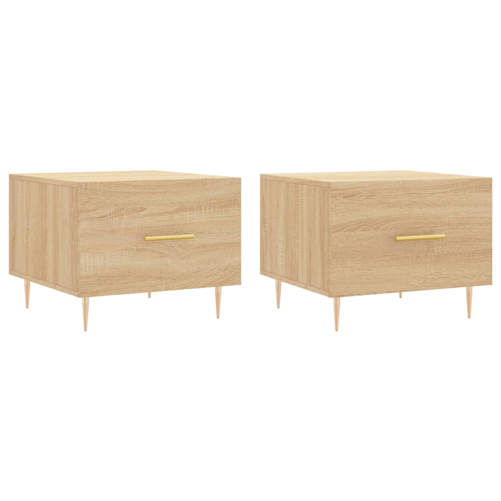 2 db sonoma tölgy szerelt fa dohányzóasztal 50 x 50 x 40 cm (829371)