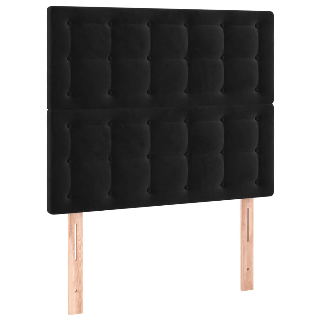 2 db fekete bársony fejtámla 80 x 5 x 78/88 cm (3116798)