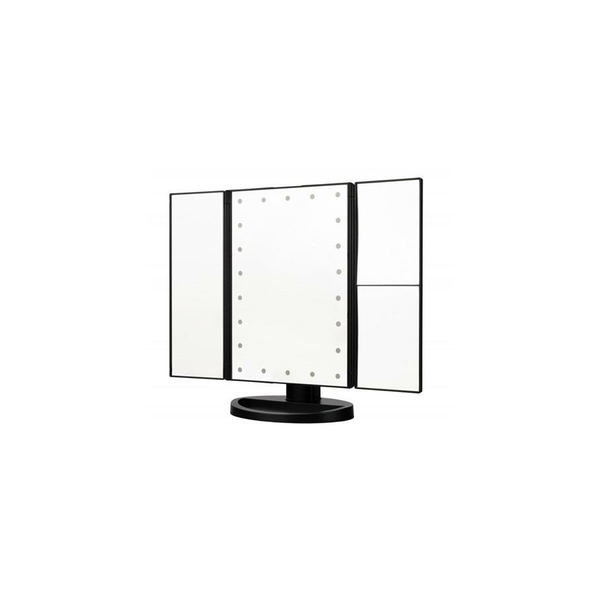Skládací zrcátko na make-up Humanas HS-ML04 s LED podsvícením, černé