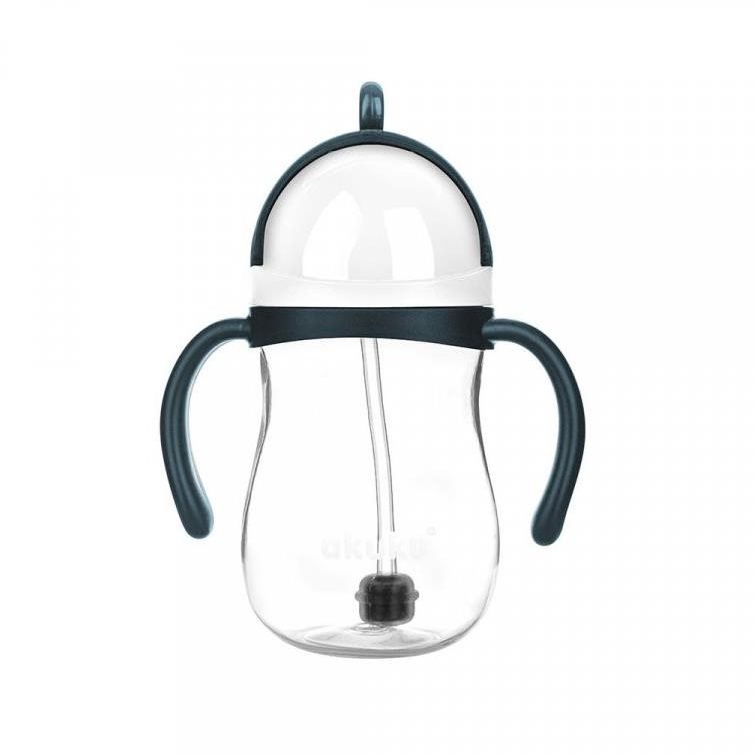 AKUKU Mágikus kulacs szívószállal és súllyal, fekete, 250 ml (5907644001668)