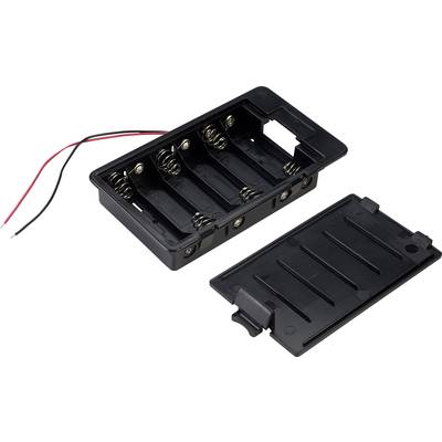 Elemtartó ceruzaelemhez 6x AA, vezetékes, TRU COMPONENTS SBH361A (SBH361A)