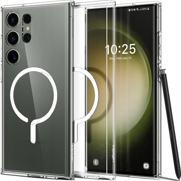 Кейс за Samsung Galaxy S24, Spigen Crystal Hybrid OneTap Ring MagSafe, Бял