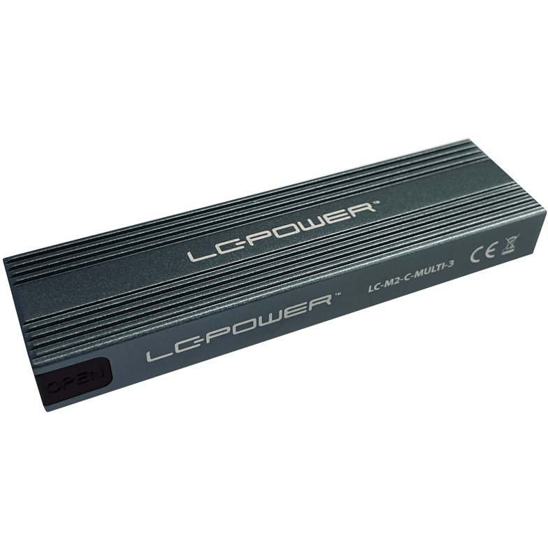 LC-Power LC-M2-C-MULTI-3 M.2 USB 3.2 Külső SSD ház - Szürke (LC-M2-C-MULTI-3)