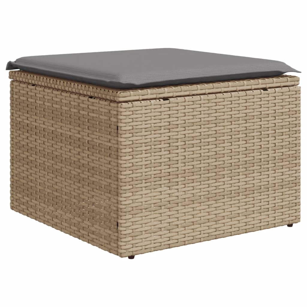 bézs polyrattan kerti szék párnával 55 x 55 x 37 cm (366090)