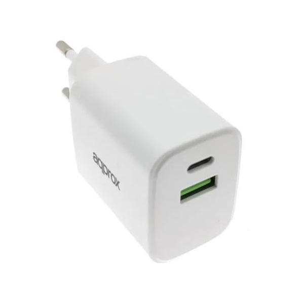 APPROX Hálózati töltő 35W + USB Type C kábel fehér (APPUSBWALL35W)