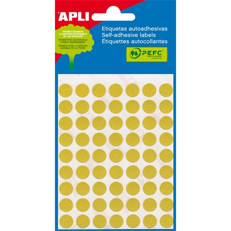 Apli 13mm átmérőjű kézzel írható kör Etikett (175 etikett/csomag) Sárga (2055)