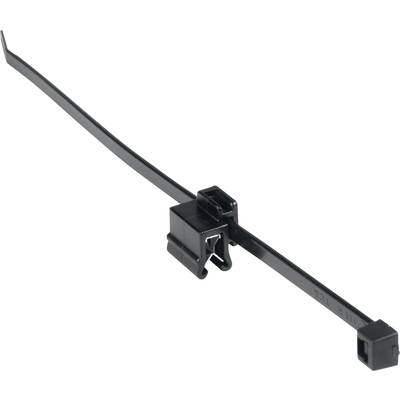 HellermannTyton 150-40581 T50ROSEC5B-PA66HS/PA66HIRHS-BK Kábelkötöző 200 mm 4.60 mm Fekete Terpesztő horgonnyal 500 db (150-40581)
