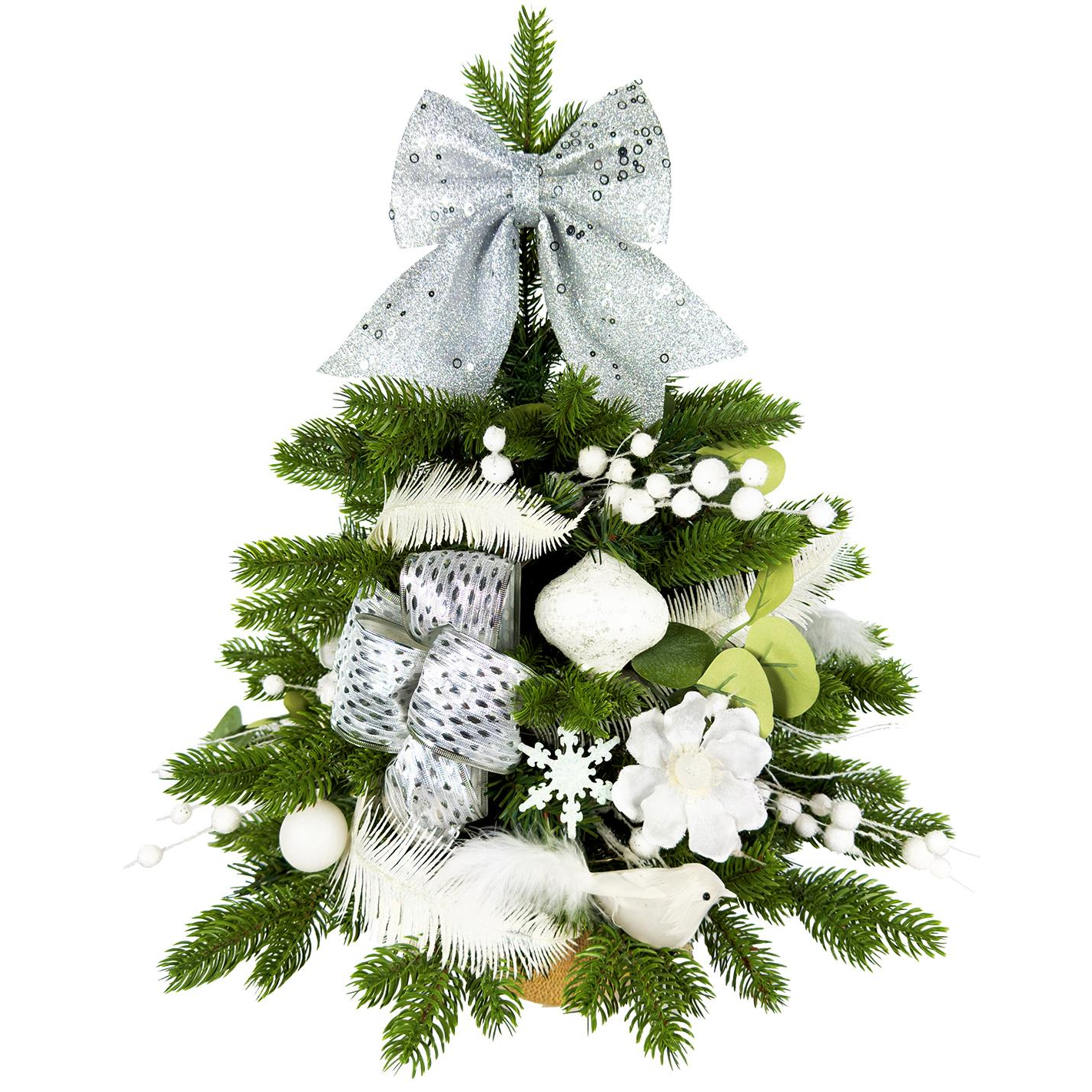 LAALU LED fényekkel díszített karácsonyfa - Fehér dallamok II, 29 dísz, 60 cm (LAU-2404-OZM-60B)