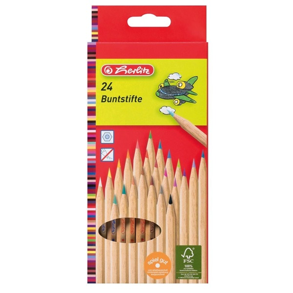Herlitz natúrfa 24db-os vegyes színű színes ceruza (08660524)